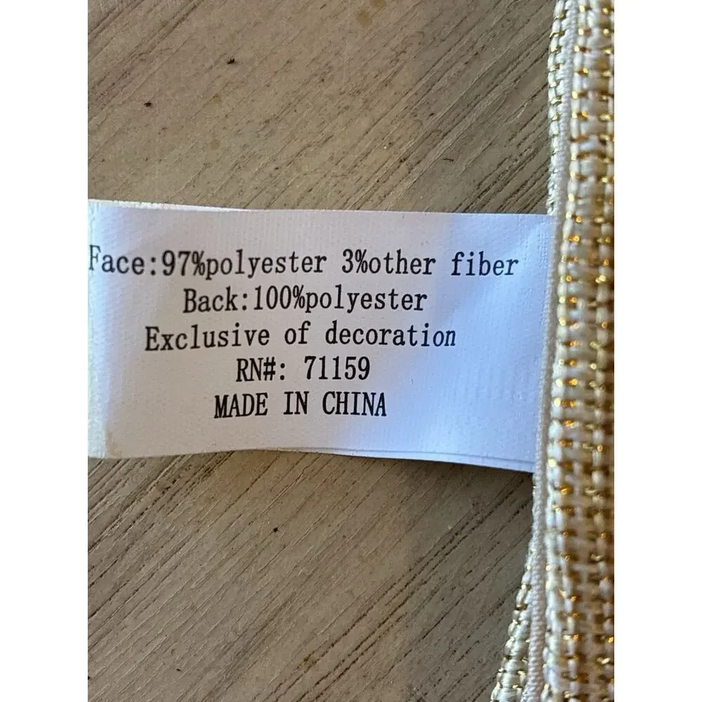 Christmas Table Runner Gold Sparkle Ribbon Embroidered Tree Tassels XMAS 72 X 13